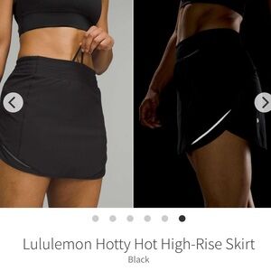 Lululemon Hotty Hot High-Rise Skirt Black 3/2022 W8ADFR Swift Ultra Light Size 4